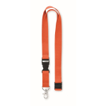 Lanyard with removable buckle and safety lock orange colour second view