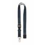 Lanyard with removable buckle and safety lock navy-blue colour second view