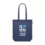 Sturdy organic canvas bag, in various colours, 270 g/m2 blue colour view with print area