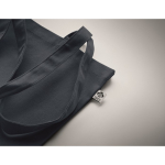 Sturdy organic canvas bag, in various colours, 270 g/m2 navy-blue colour fourth photographic view