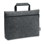 Recycled felt crossbody laptop bag with printed logo, 15” dark grey colour second view