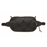Sporty belt bag made of 600D RPET polyester black colour third view