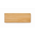 Bamboo name tag with safety pin wood colour third view
