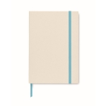 Notebook made from recycled milk carton with elastic band, A5 turquoise colour second view