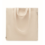 Recycled shopping bag with inner pocket, 380 g/m2 beige colour second view