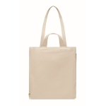 Recycled shopping bag with inner pocket, 380 g/m2 beige colour third view