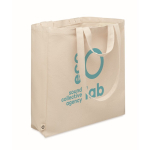 Recycled shopping bag with inner pocket, 380 g/m2 beige colour main view