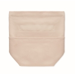 High quality, roll top cooler bag made from recycled cotton beige colour fourth view