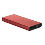 External aluminium charger with fast charge tech, 10,000 mAh burgundy colour