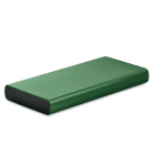 External aluminium charger with fast charge tech, 10,000 mAh dark green colour