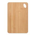 Large bamboo chopping board with hole to hang wood colour third view