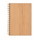 Notebook with bamboo cover and cream pages, A5 wood colour fifth view