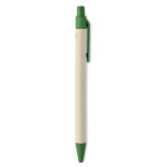Eco blue-ink pen, made of recycled milk cartons green colour