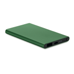 Robust external battery, aluminium, elegant colours, 4,000 mAh dark green colour