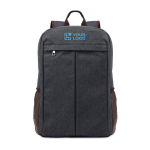 Laptop backpack, 450gsm, 15” black colour view with print area