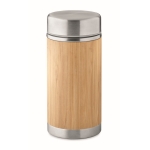 Steel and bamboo storage jar with screw lid, 600 ml wood colour