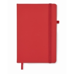Notebook with recycled PU cover, lined pages, A5 red colour second view
