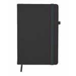 Notebook with recycled PU cover, lined pages, A5 navy-blue colour