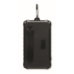 Solar power bank with dynamo and LED light in black, 8,000 mAh black colour third view