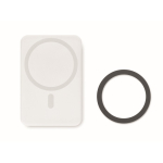Magnetic power bank with wireless smartphone charger white colour