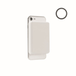 Magnetic power bank with wireless smartphone charger white colour third view