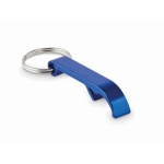 Bottle opener keyring made from recycled aluminium blue colour