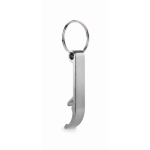 Bottle opener keyring made from recycled aluminium silver colour second view