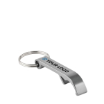 Bottle opener keyring made from recycled aluminium view with print area