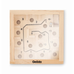 Wooden maze game in box for promotional use wood colour third main view