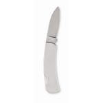Stainless steel and metal folding knife with one blade matt silver colour second view