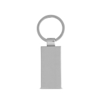 Bamboo keyring in rectangular shape with metal casing natural colour second view