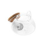 Borosilicate glass teapot with bamboo lid and infuser, 750ml transparent colour fourth view