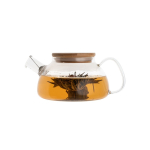 Borosilicate glass teapot with bamboo lid and infuser, 750ml transparent colour fifth view
