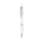 Recycled plastic ballpoint pen with blue ink for trade fairs white colour second view