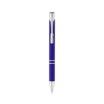 Recycled aluminium ballpoint pen with blue ink royal blue colour first view