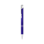 Recycled aluminium ballpoint pen with blue ink royal blue colour second view