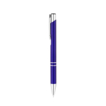 Recycled aluminium ballpoint pen with blue ink royal blue colour