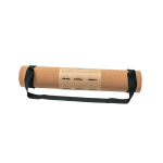 Cork yoga mat with carry handle natural colour