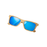 Bamboo sunglasses with mirrored lenses and UV400 protection natural colour first view