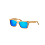 Bamboo sunglasses with mirrored lenses and UV400 protection natural colour