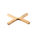 Table protector made of bamboo, folds natural colour image with logo