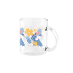 High-gloss glass mug for sublimation, 350ml transparent colour image with logo