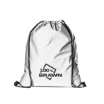 Reflective polyester bag with black handles, 200 g/m² silver colour image with logo