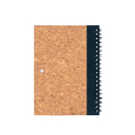 Cork and RPET hard cover notebook with pen, B6, plain pages black colour second view