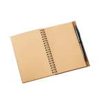 Cork and RPET hard cover notebook with pen, B6, plain pages black colour third view