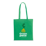 Tote bag made of recycled cotton & RPET, 180 g/m2 green colour image with logo