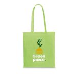 Tote bag made of recycled cotton & RPET, 180 g/m2 light-green colour image with logo