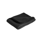 Fleece RPET blanket for winter promotional events, 180 g/m2 black colour