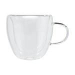 Set of 2 espresso glasses with bamboo coasters, 100ml transparent colour