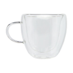 Set of 2 espresso glasses with bamboo coasters, 100ml transparent colour